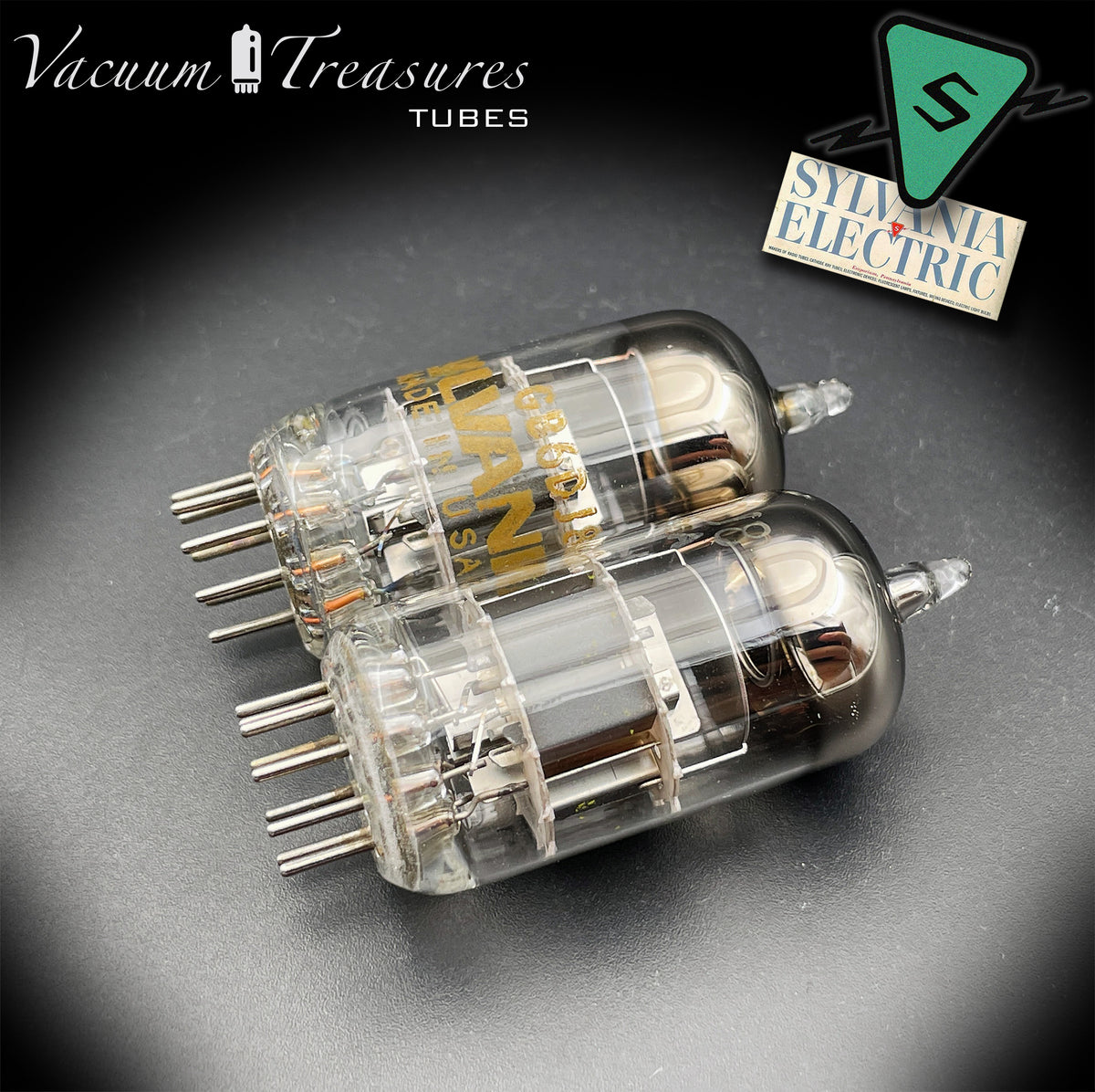 ECC88 / 6DJ8 SYLVANIA AMPLITREX Matched Pair Tubes Made in USA