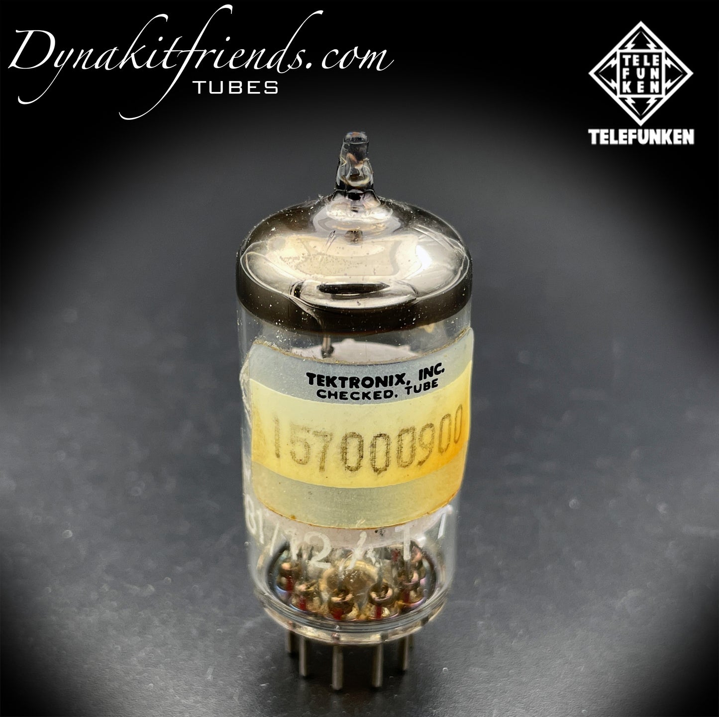 ECC81 ( 12AT7 ) TELEFUNKEN Berlin factory code B fn 24 Diamond <> Bottom Tested Tube Made In Western Germany