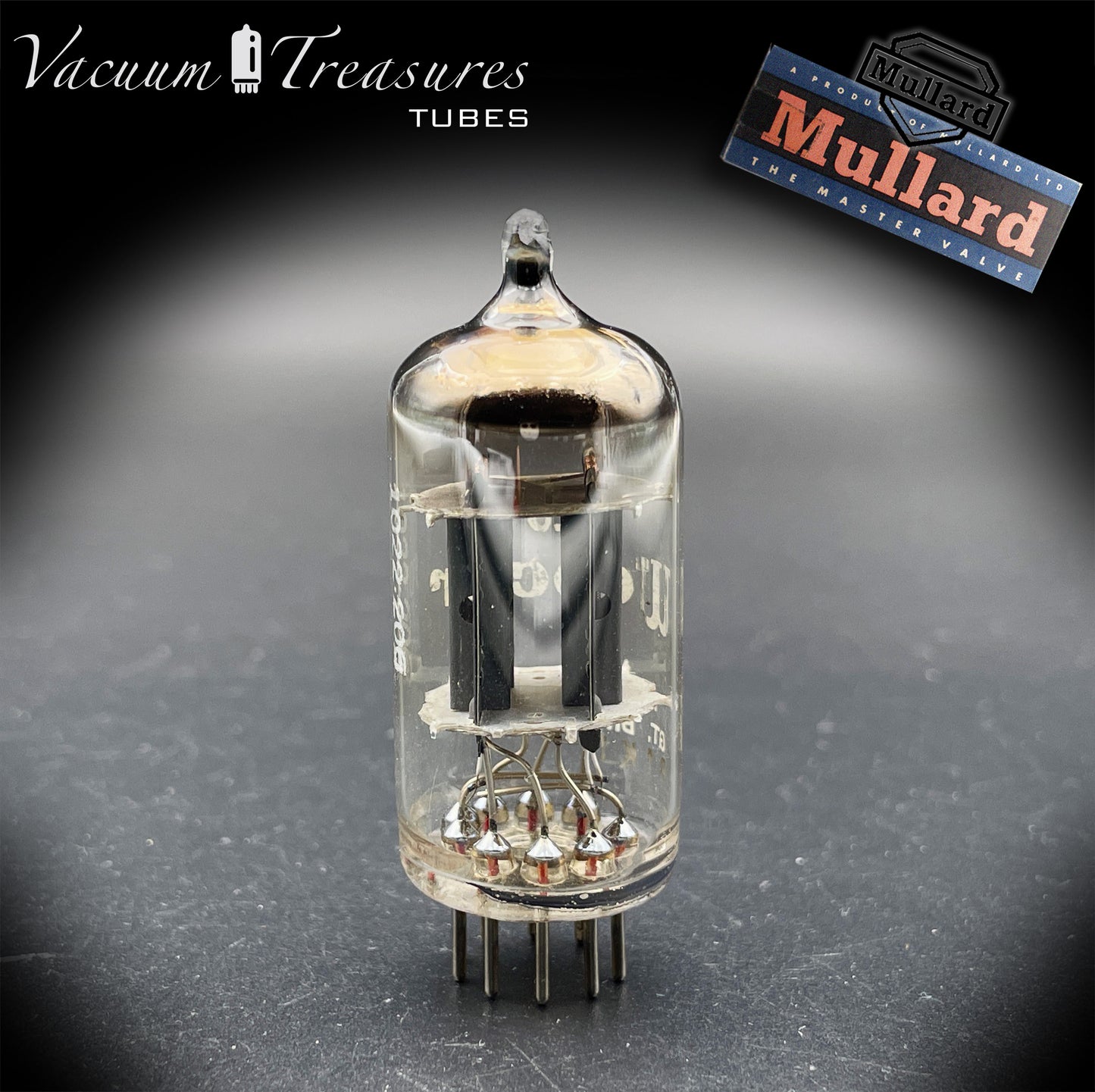 7025 12AX7 ECC83 MULLARD Blackburn Short Plates Halo Getter Tested Tube MADE IN GREAT BRITAIN '61