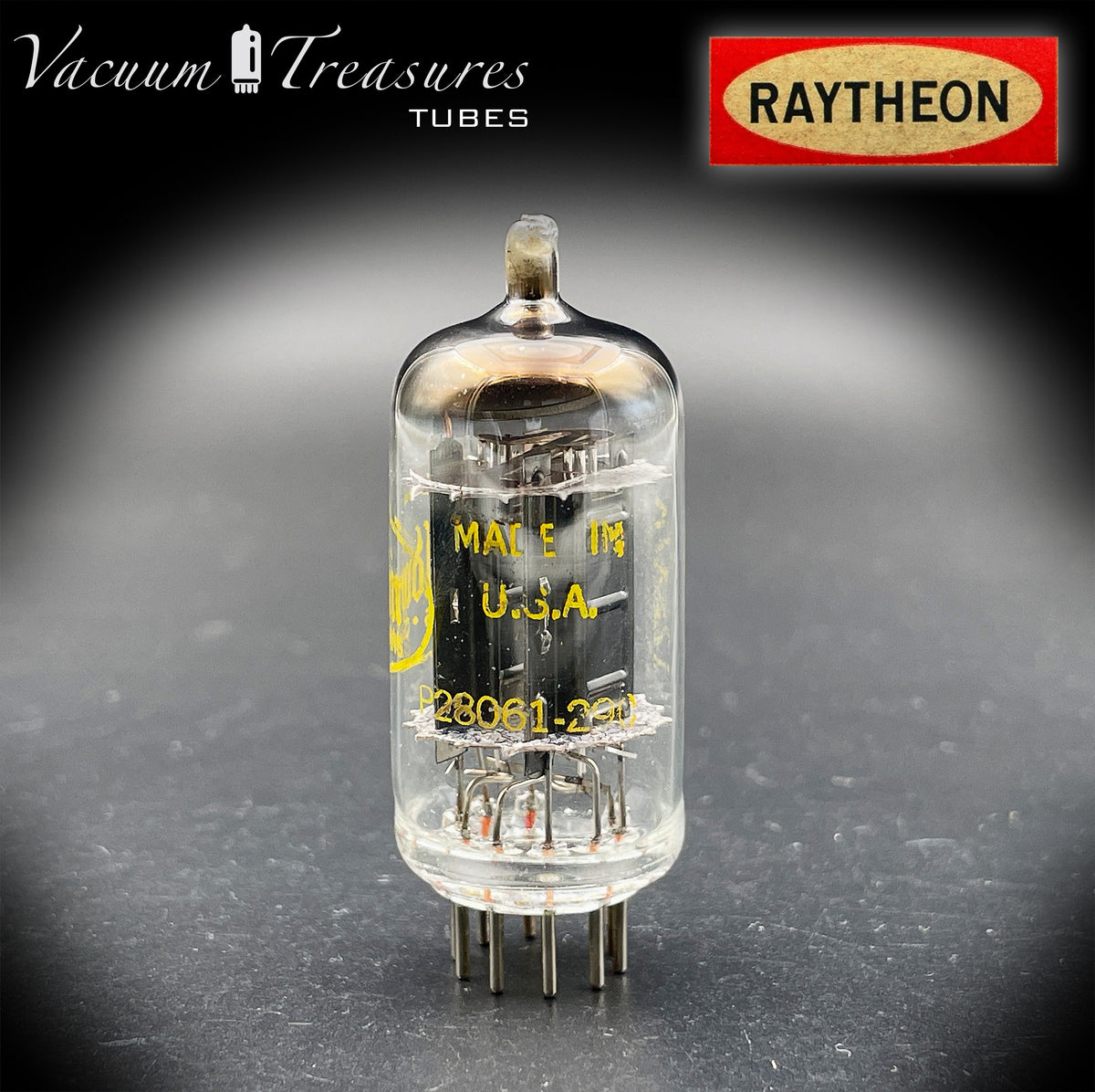 12AX7 / ECC83 NOS Baldwin by RAYTHEON Long Black plates Halo Getter Tested Balanced Tube USA