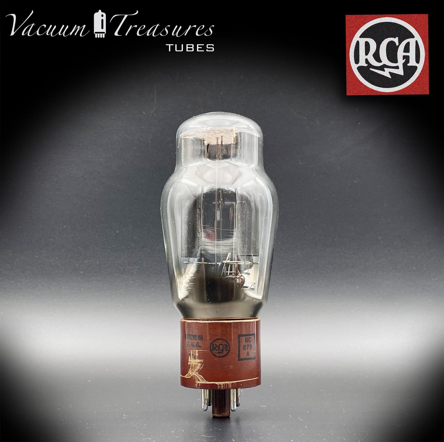 5R4GY JAN (CV717) RCA Black Plates Dual Bottom Square Getter-getesteter Röhrengleichrichter, hergestellt in den USA '45
