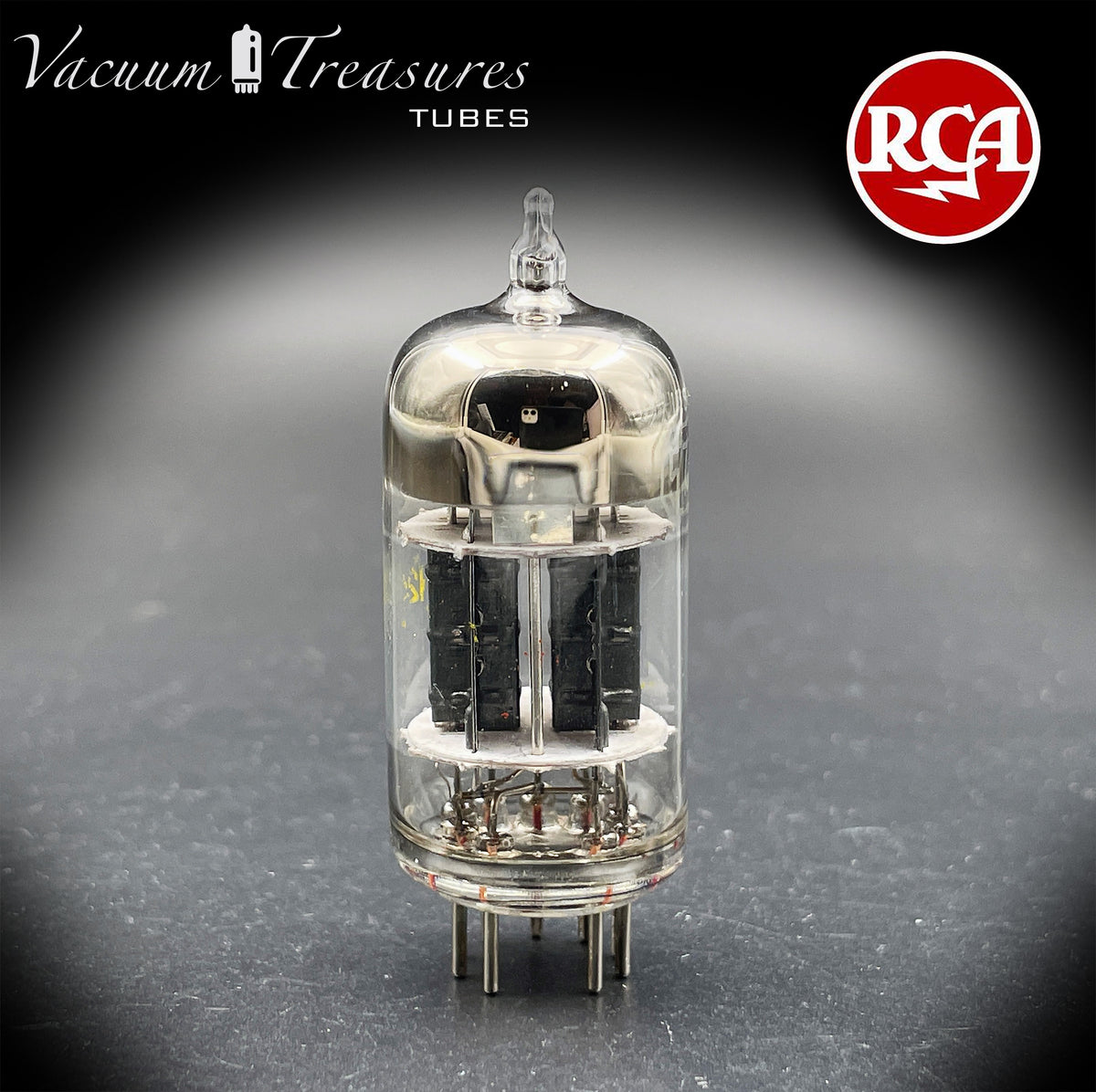 5751 RCA Triple Mica Black Plates Square Getter Amplitrex Tested Tube USA