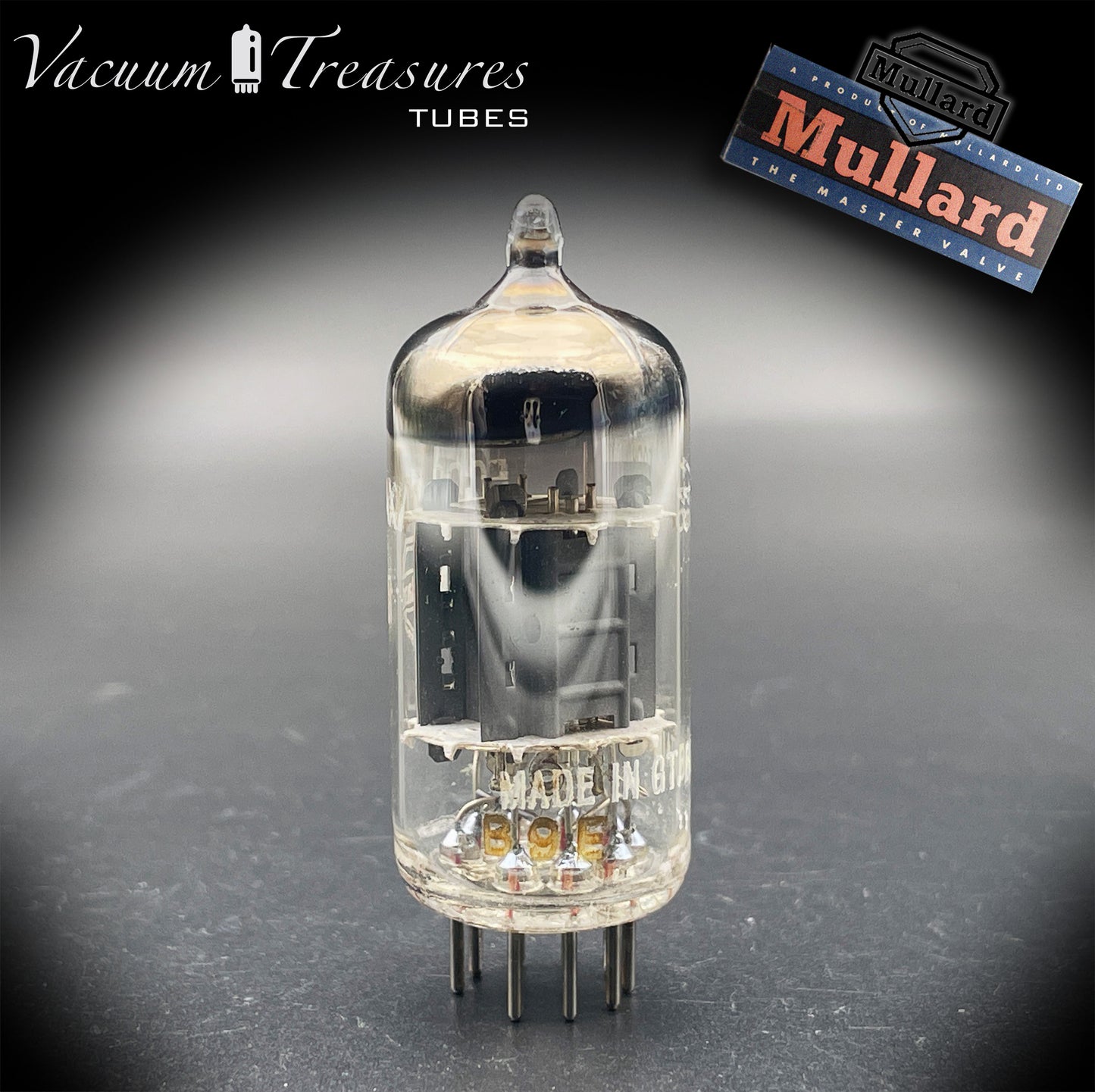 12AX7 / ECC83 NOS MULLARD Blackburn 1959 – Short Gray Plates – Halo Getter – Balanced Section