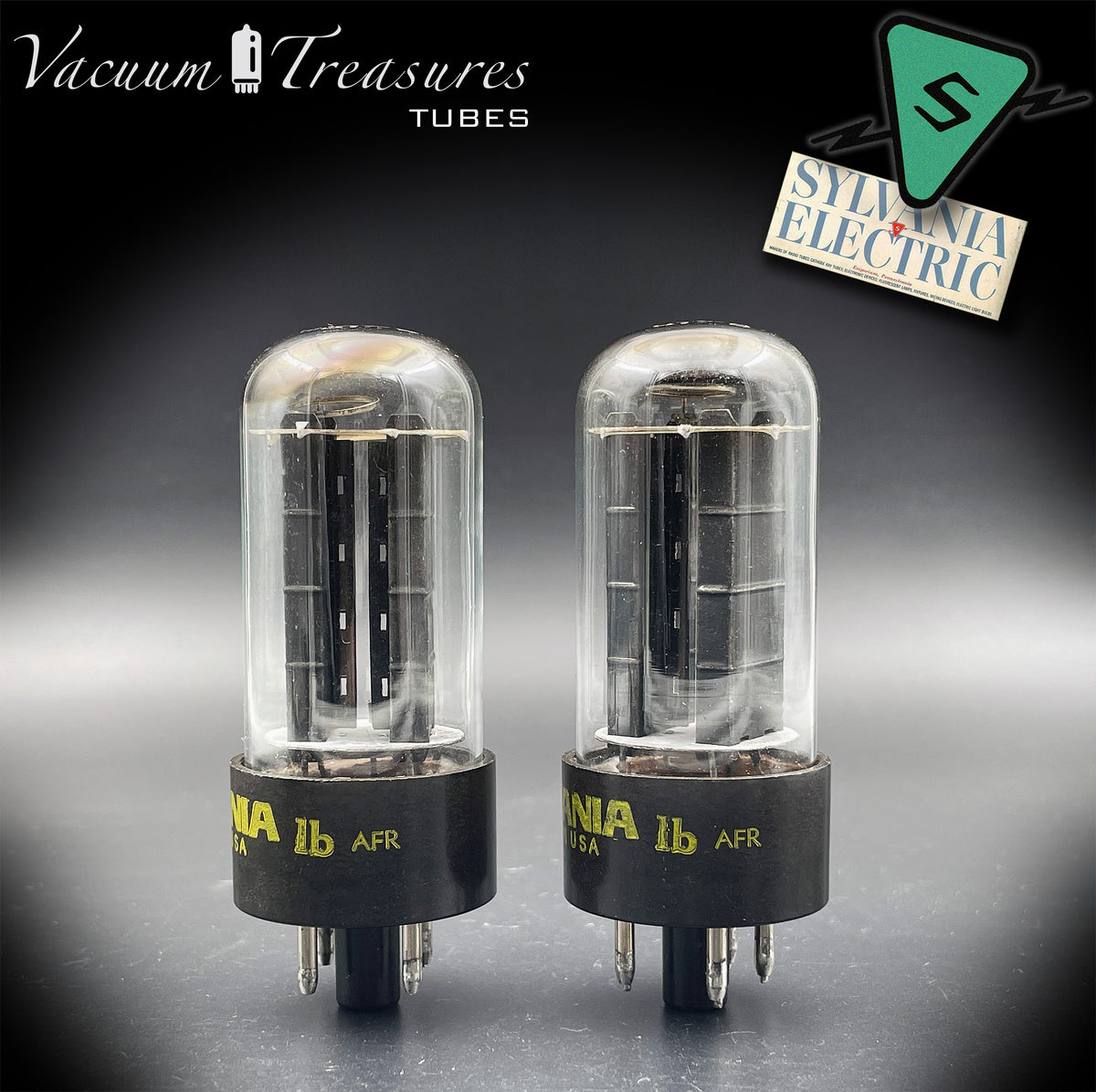 5Y3GT / 5Z2P SYLVANIA Black Plate Rectifier Tubes, Matched Pair, Made in the USA