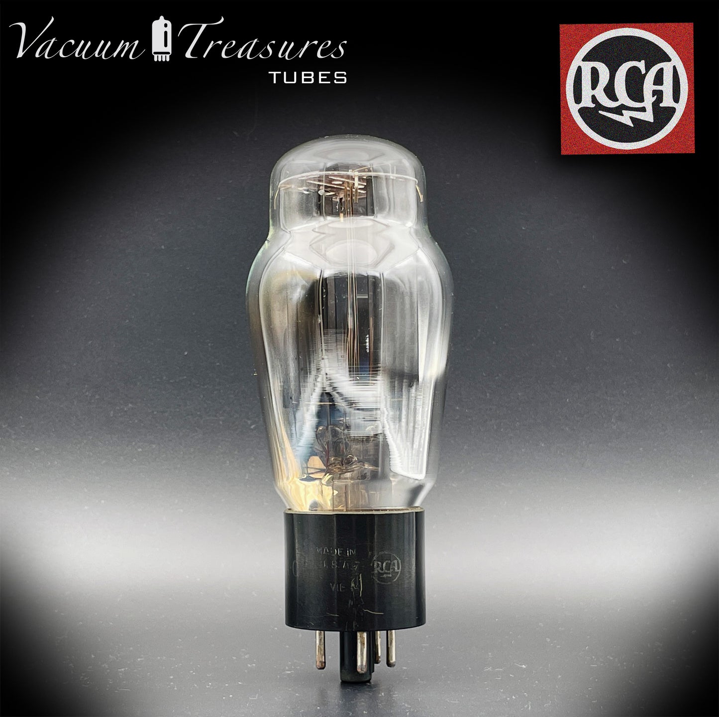 JAN CRC 5U4 G ( U52 ) RCA Black Plates Foil Getter Hanging Filaments Tube Rectifier Made in USA