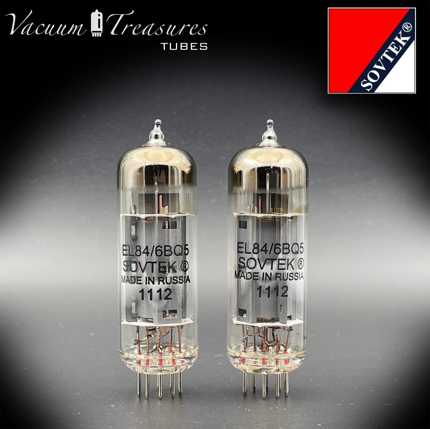 6BQ5 (EL84) SOVTEK O Getter Matched Pair Vacuum Tubes MADE IN RUSSIA