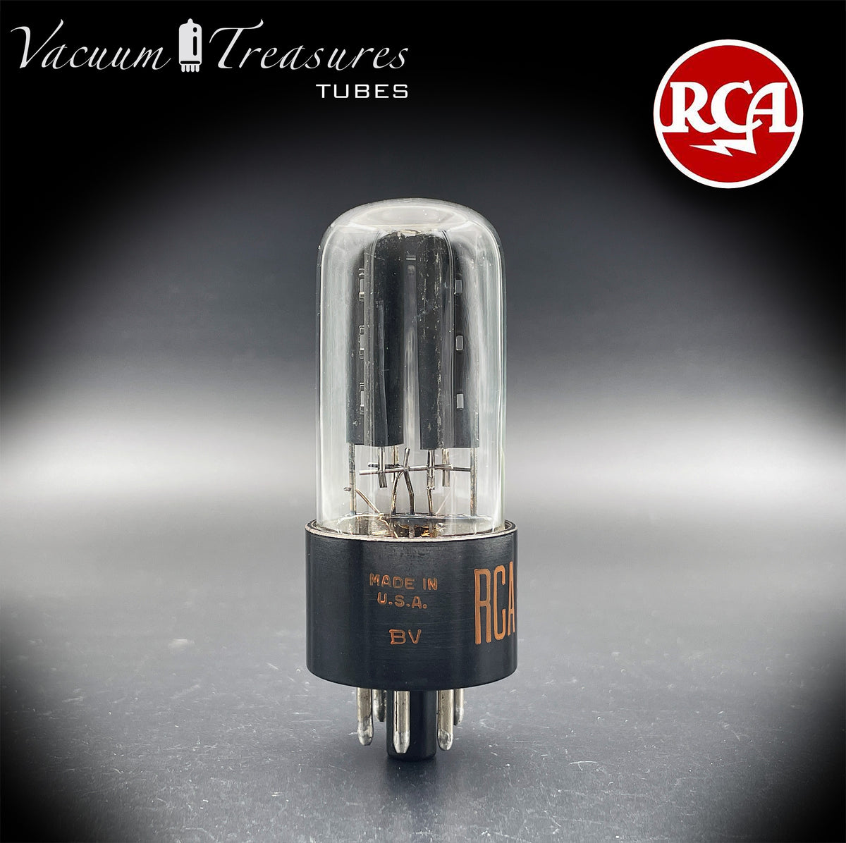 5Y3GT / 5Z2P RCA NOS Black Plates Square Getter Tube Rectifier Made in USA '68