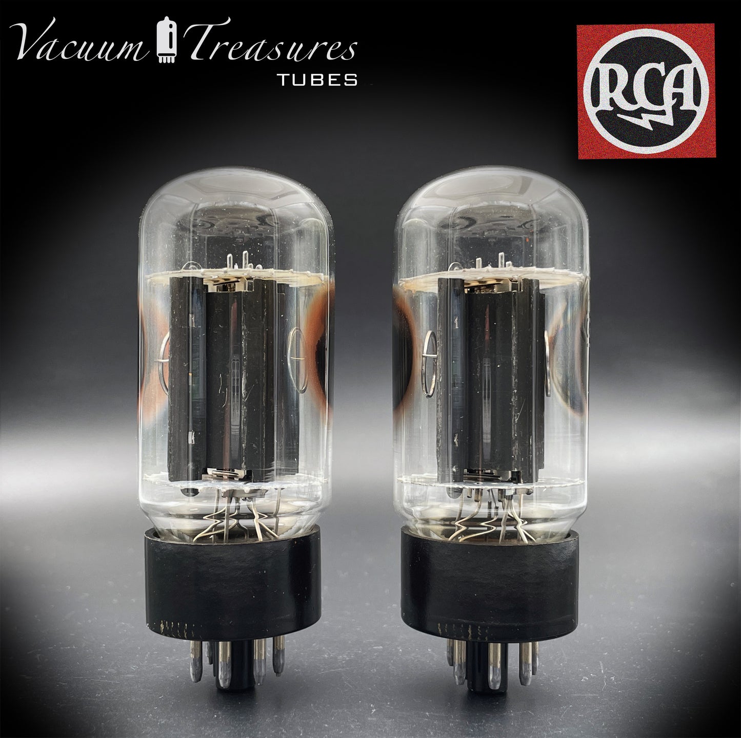 6L6GC RCA Placas Negras Lado OO Getter Tubos Combinados Hechos en EE.UU.