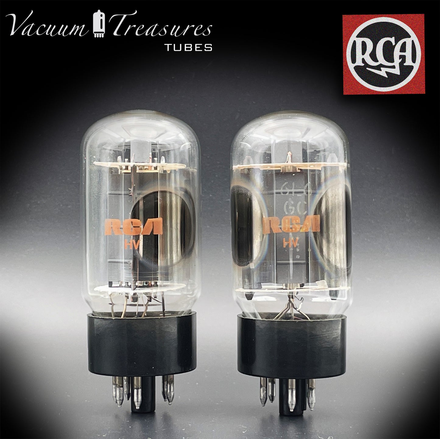 6L6 GC RCA NOS Gray Plates OO Getter Matched Pair Tubes MADE IN USA