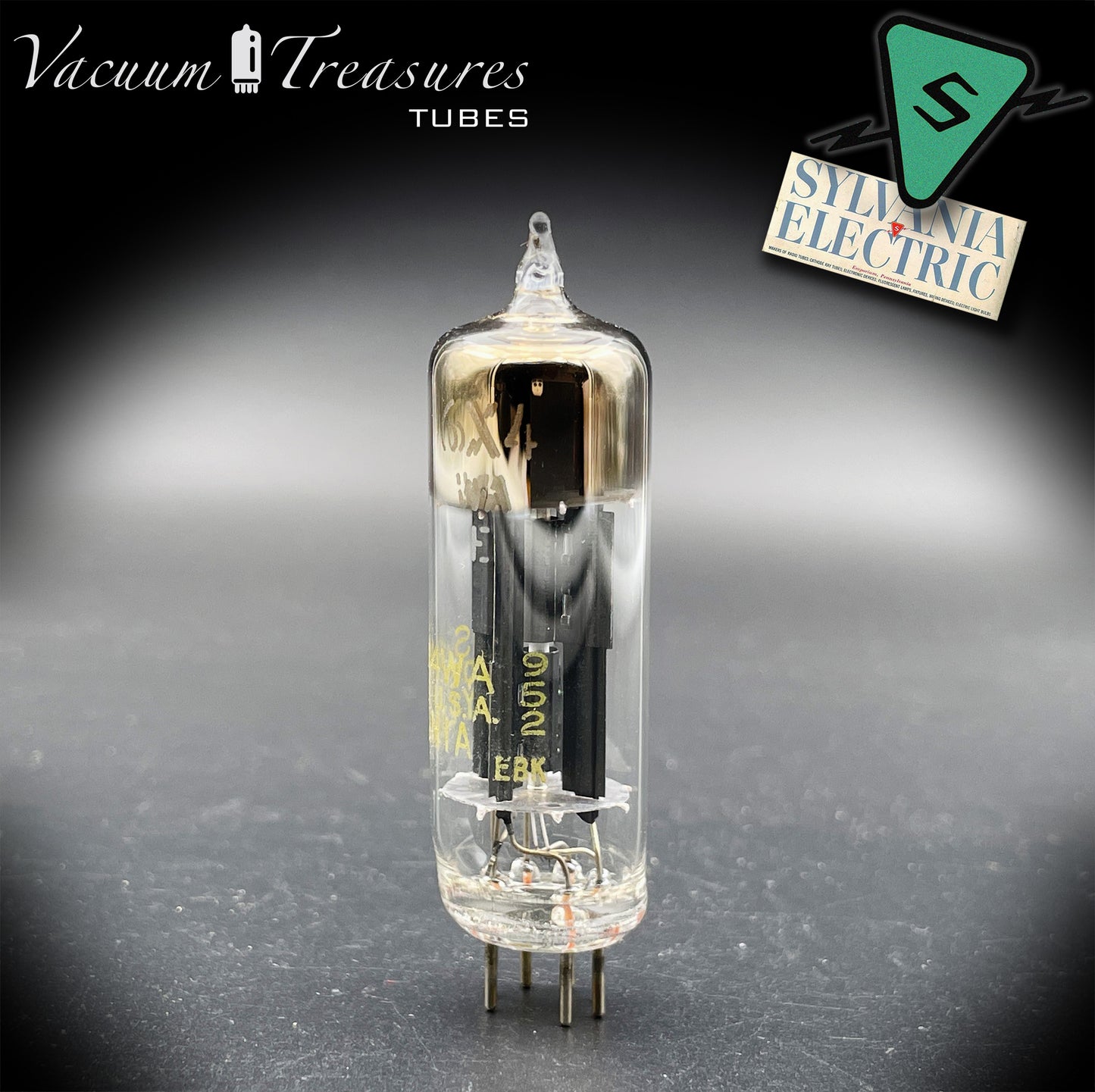 JHS 6X4W EZ90 NOS NIB SYLVANIA Tested Tube Black Plates Square Getter Made in USA '59