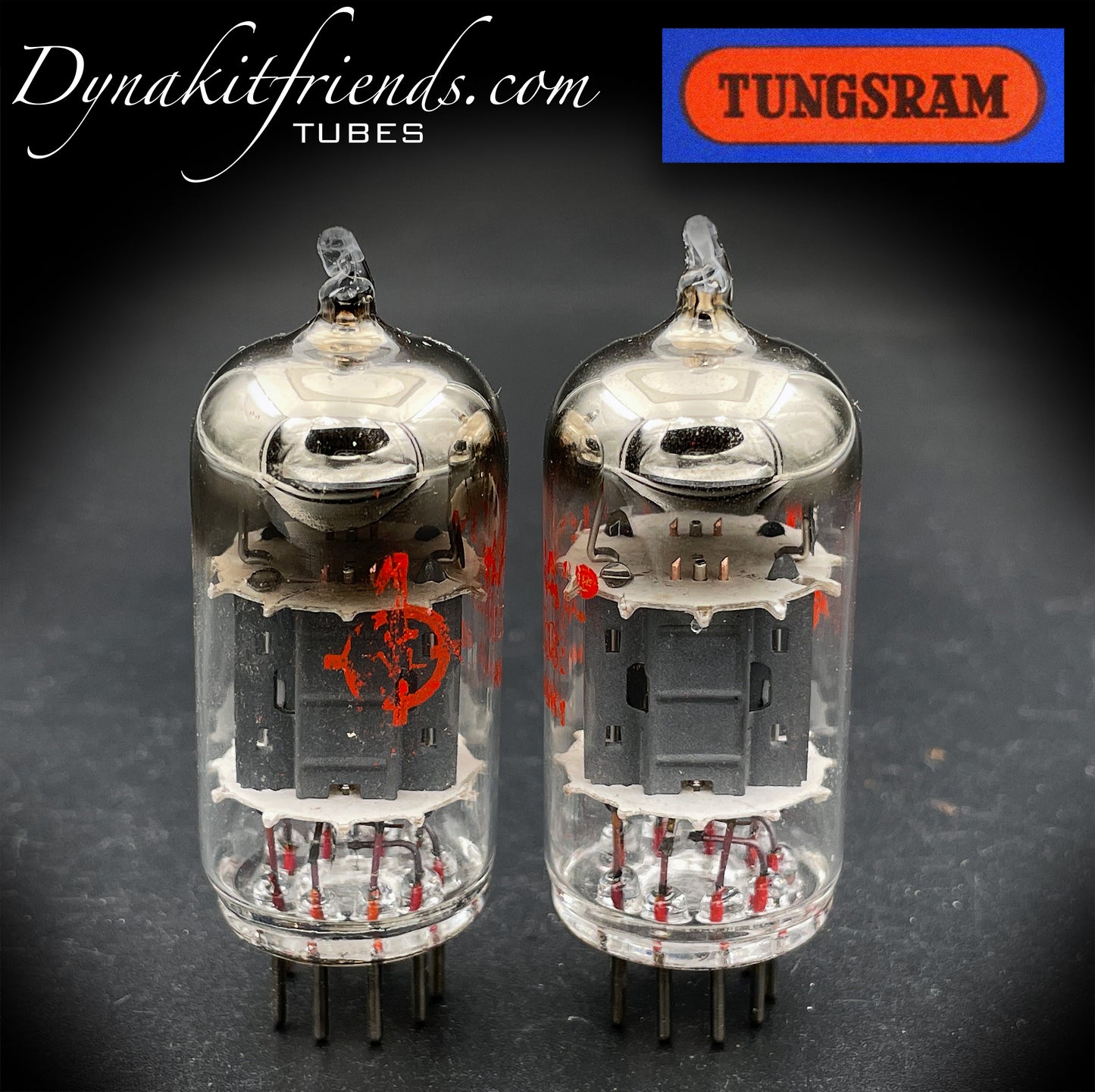 12AX7 A ( ECC83 ) TUNGSRAM Short Gray Plate Dual Post O Getter Matched Tubes Made in Hungary