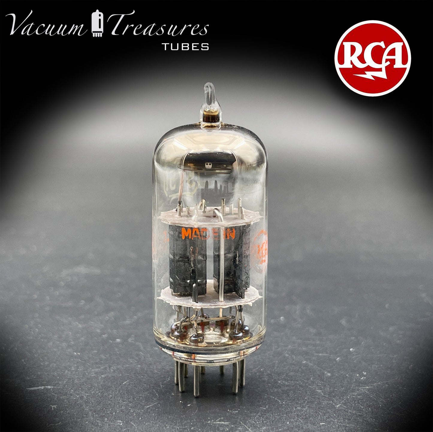 JRC 5751W1 RCA NOS NIB Black Plates Halo Getter Amplitrex Tested Tube Made in USA '64