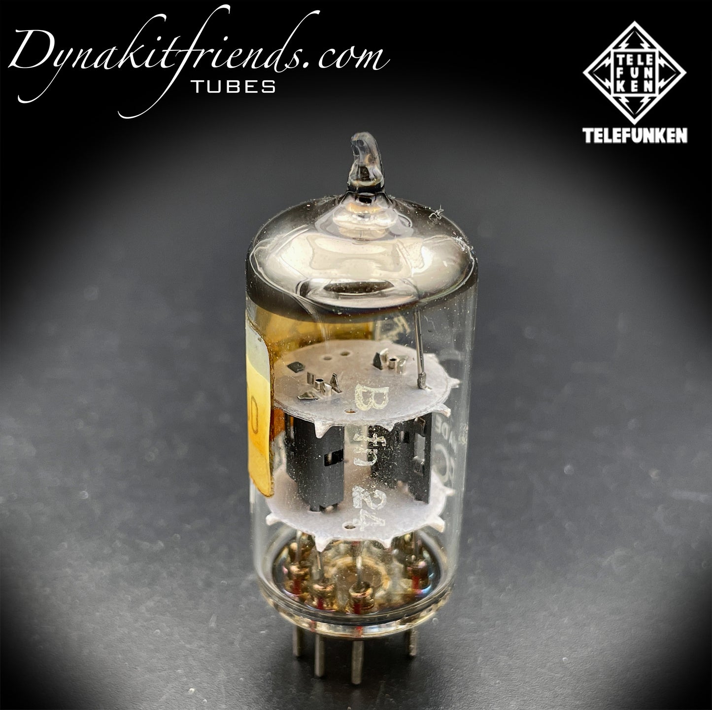 ECC81 ( 12AT7 ) TELEFUNKEN Berlin factory code B fn 24 Diamond <> Bottom Tested Tube Made In Western Germany