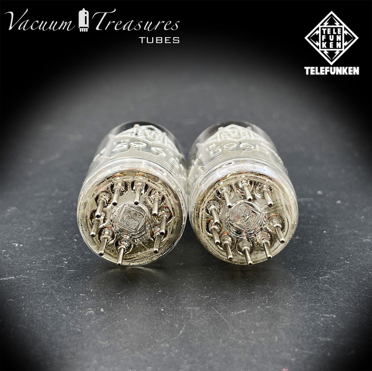 5965 / E180CC NOS TELEFUNKEN Matched Pair Diamond Bottom Made in GERMANY