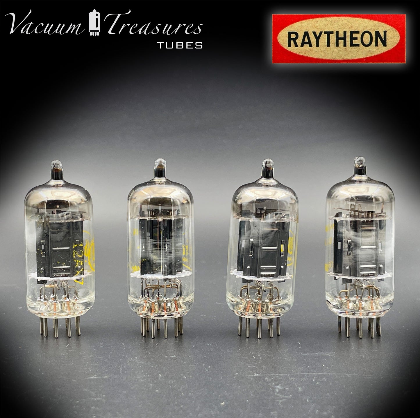 12AX7 A ( ECC83 ) RAYTHEON Long Black Plates for Baldwin Organ Halo Getter Matched Tubes Made in USA '60