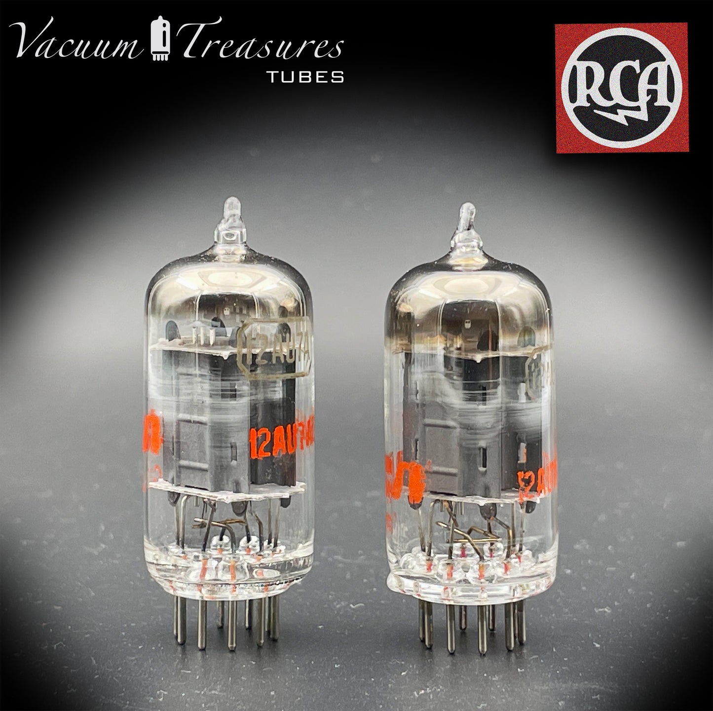 12AU7 A ( ECC82 ) RCA NOS Long Gray Plates Halo Getter Matched Tubes Made in USA