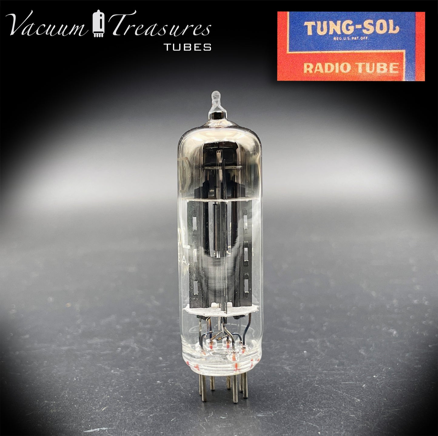 12X4 TUNG-SOL NOS NIB Black Plates Square Getter Tube Rectifier Made in USA '50s