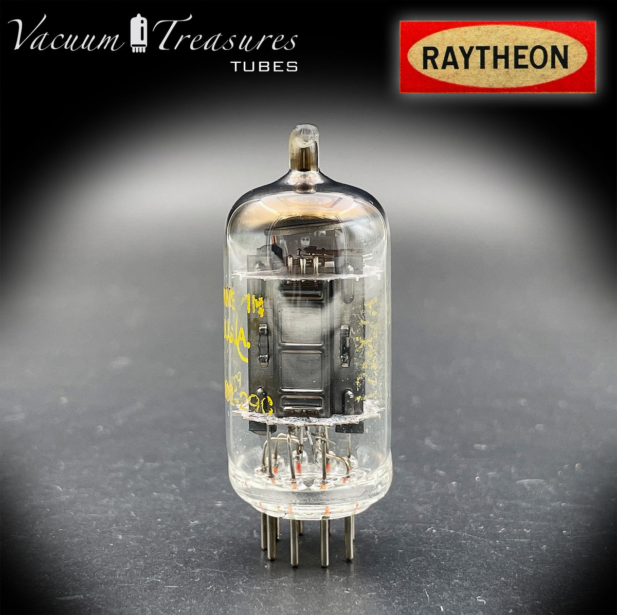 12AX7 / ECC83 NOS Baldwin by RAYTHEON Long Black plates Halo Getter Tested Balanced Tube USA
