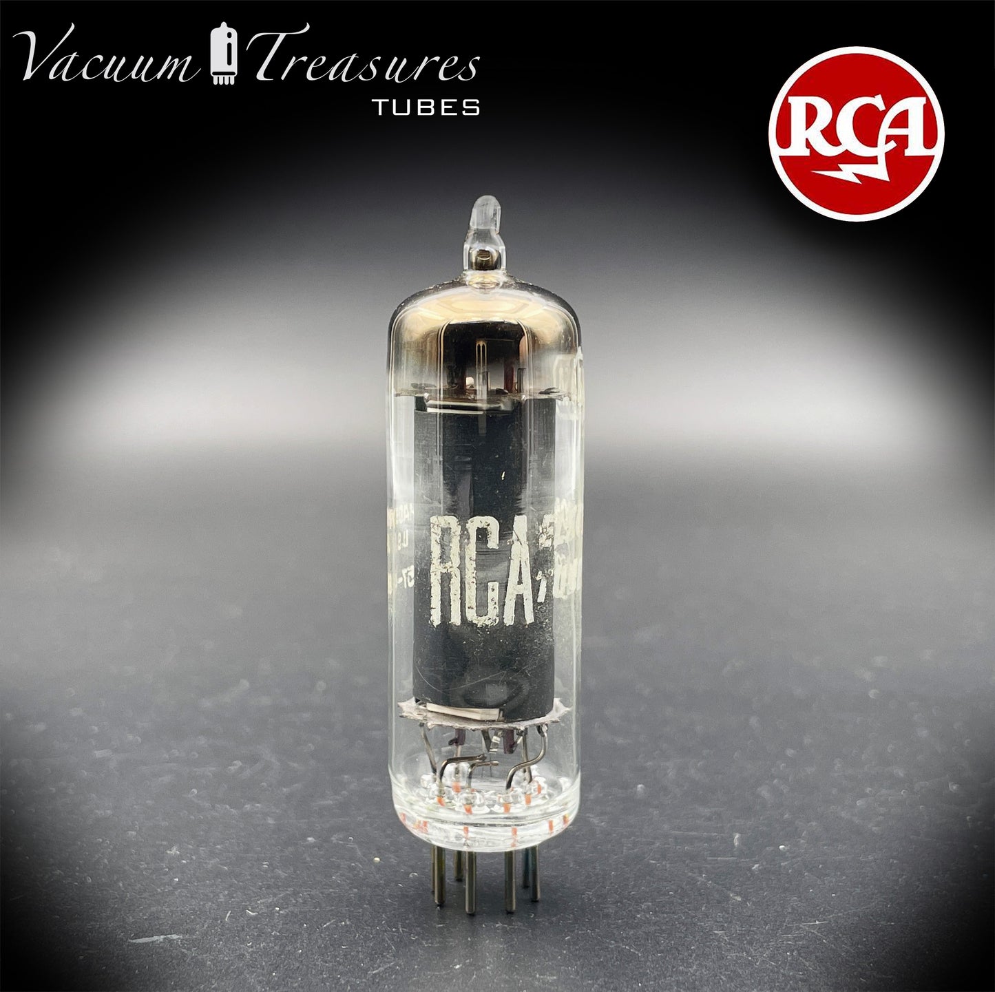 6AQ5 A (EL90) RCA Black Plate Square Getter Made in USA '57