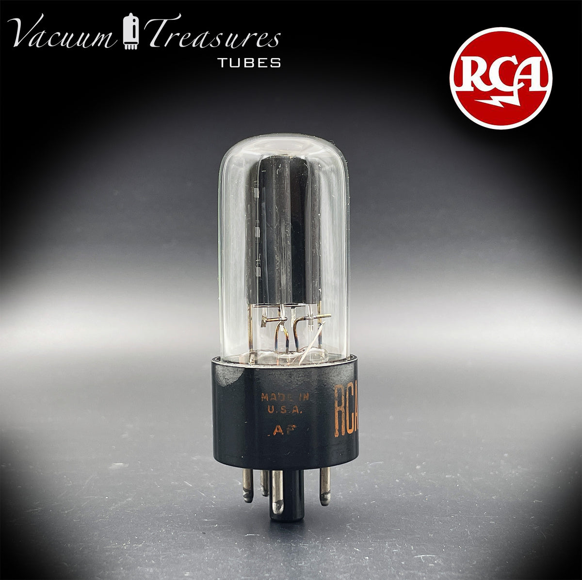 5Y3GT / 5Z2P RCA NOS Black Plates Square Getter Tube Rectifier Made in USA '64