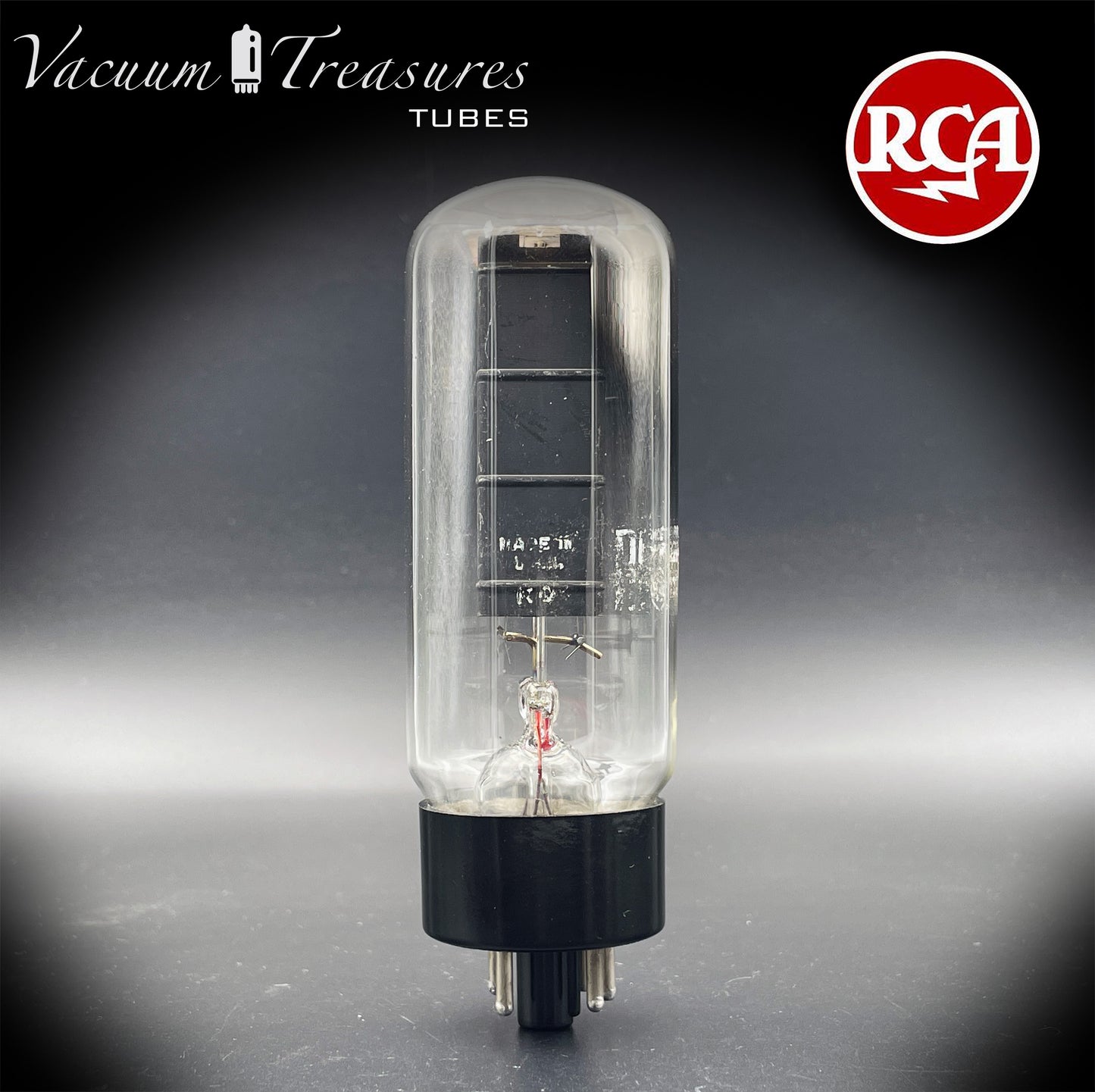 5U4GB 5AS4A RCA NOS NIB Black Plates Tall Bottle Tested Tube Top Side Square Getter Rectifier Made in USA '60s