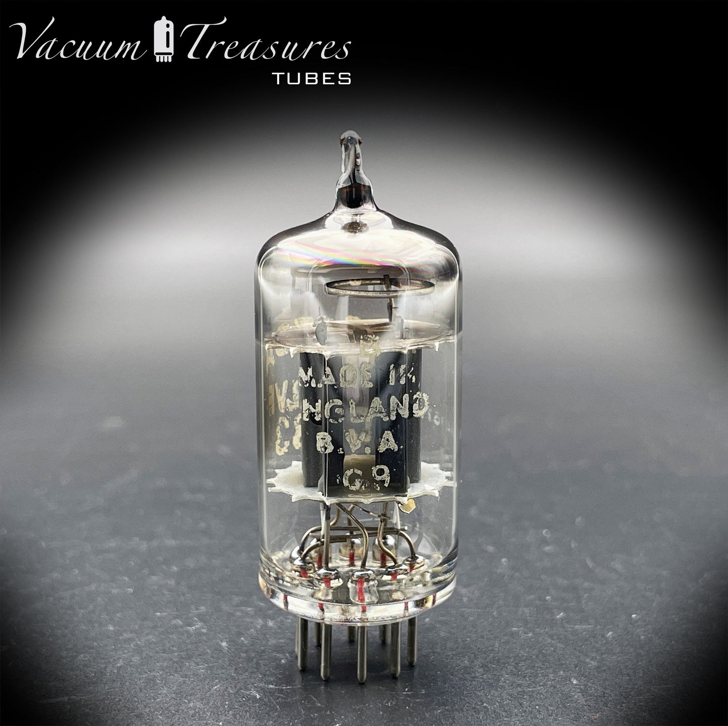 12AX7 / ECC83 Mazda Valve Short Gray Plates Halo Getter - Low Noise & Mic - Made in England BVA