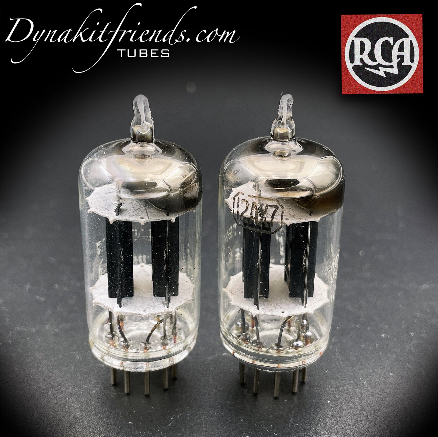 12AX7 ( ECC83 ) RCA NOS Long Black Plates [] Tilted Getter Matched Tubes MADE IN USA '50s