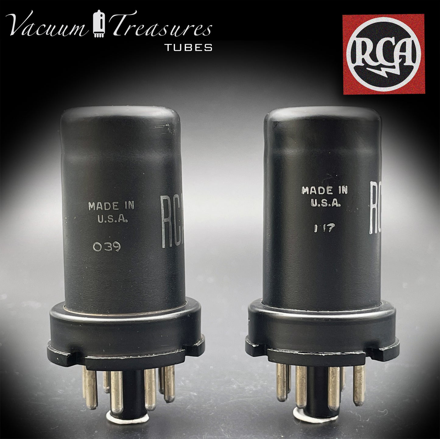 6SH7 RCA NOS NIB Metal Can Tested Pair Tubes Made in USA