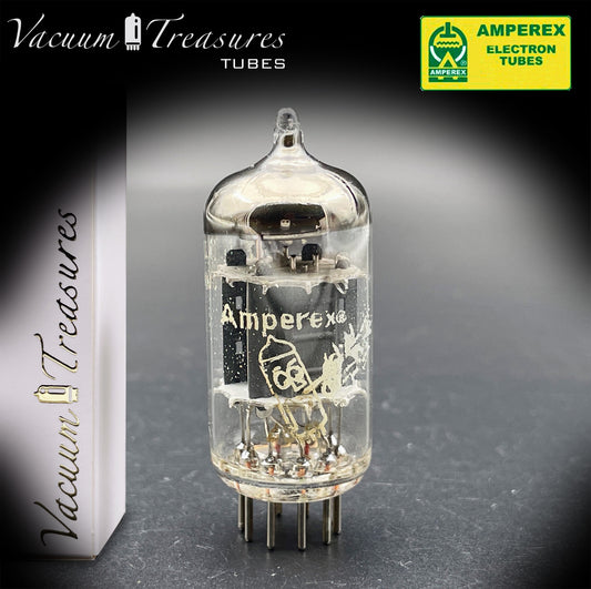 12AX7 / ECC83 NOS AMPEREX Bugle Boy Short Plates Halo Getter Tested Tube MADE IN HOLLAND