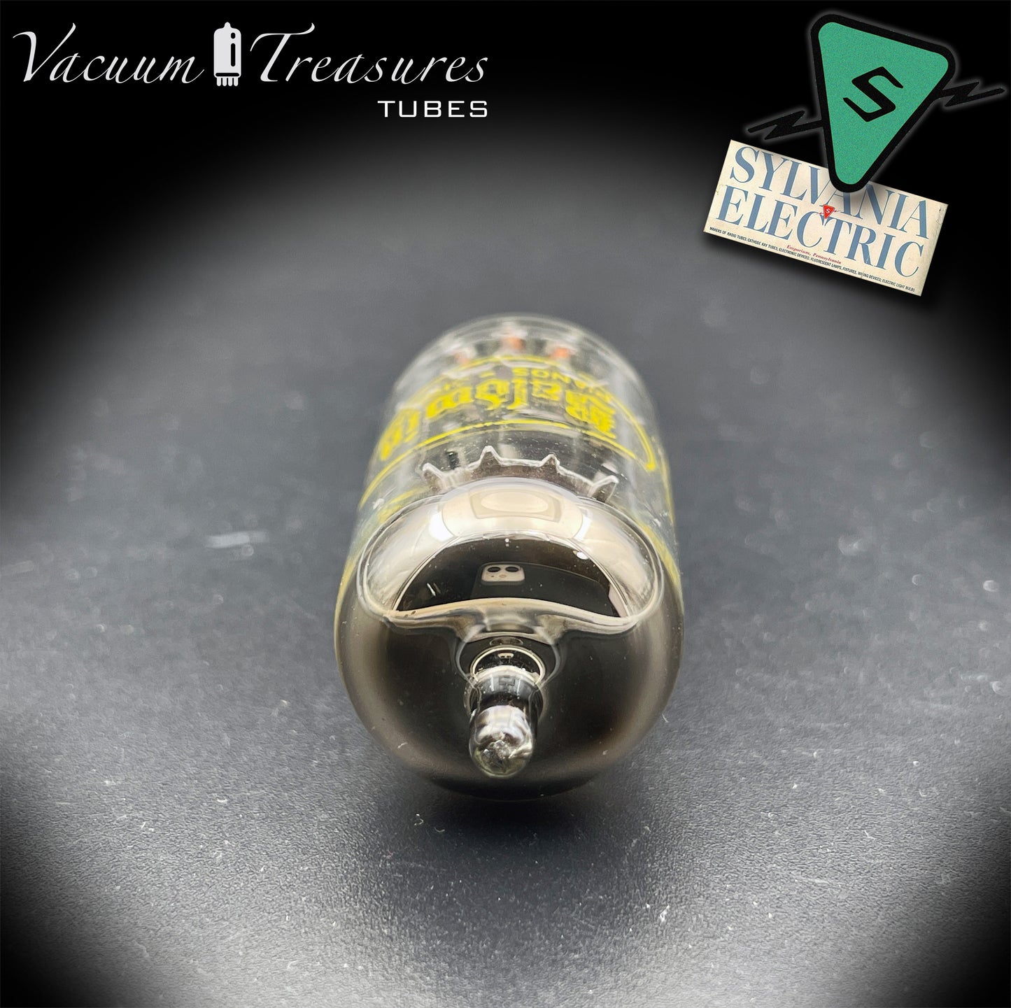 12AX7A ECC83 RAYTHEON Long Black Plates Tested Tube Made in USA '60