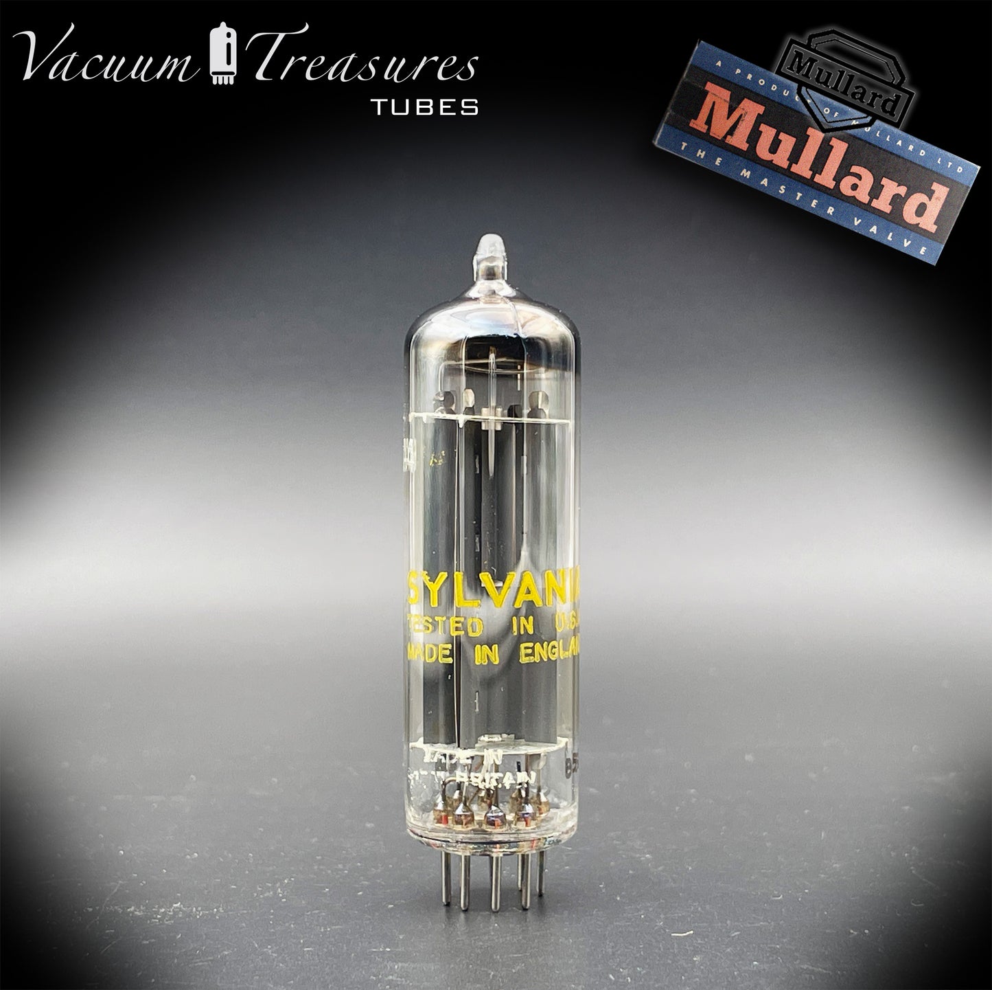 6CA4 ( EZ81 ) NOS NIB SYLVANIA by MULLARD Blackburn Gray Plates Horse Shoe Getter Tested Tube Rectifier Made in GT. Britain '65