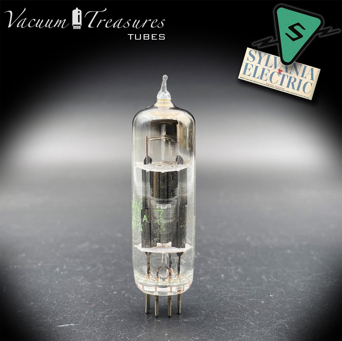 JHS 6X4W EZ90 NOS NIB SYLVANIA Tested Tube Black Plates Square Getter Made in USA '57