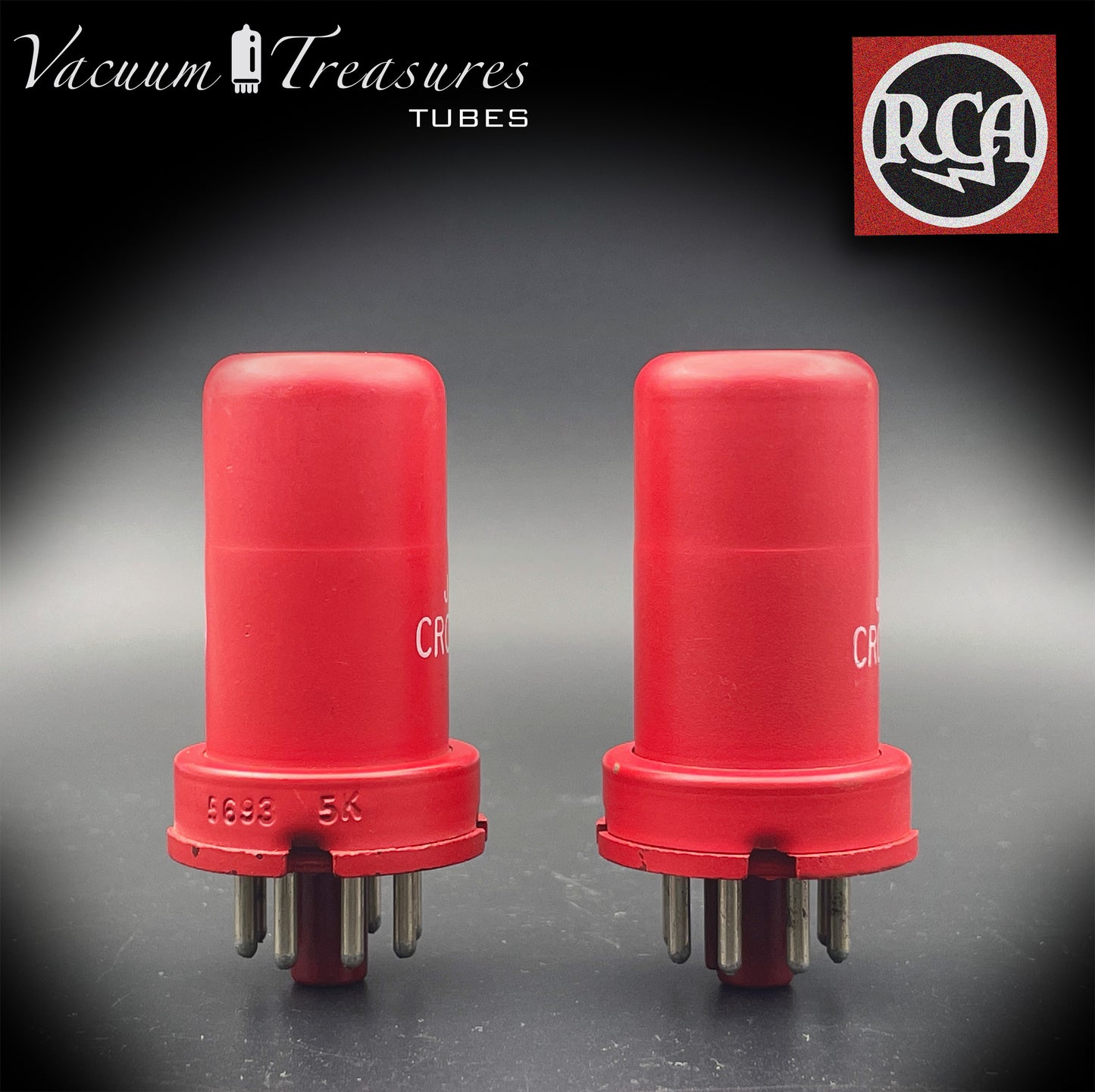 5693 ( CV3699 ) RCA NOS SPECIAL RED Matched Pair Tubes MADE IN USA