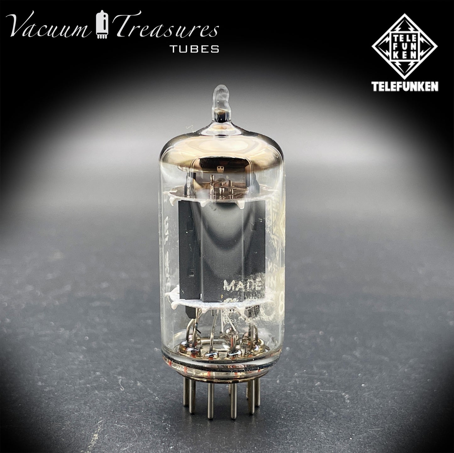 12AU7 / ECC82 TELEFUNKEN NOS Amplitrex Tested - Smooth Plates - ◊ Diamond Bottom - Made in West Germany