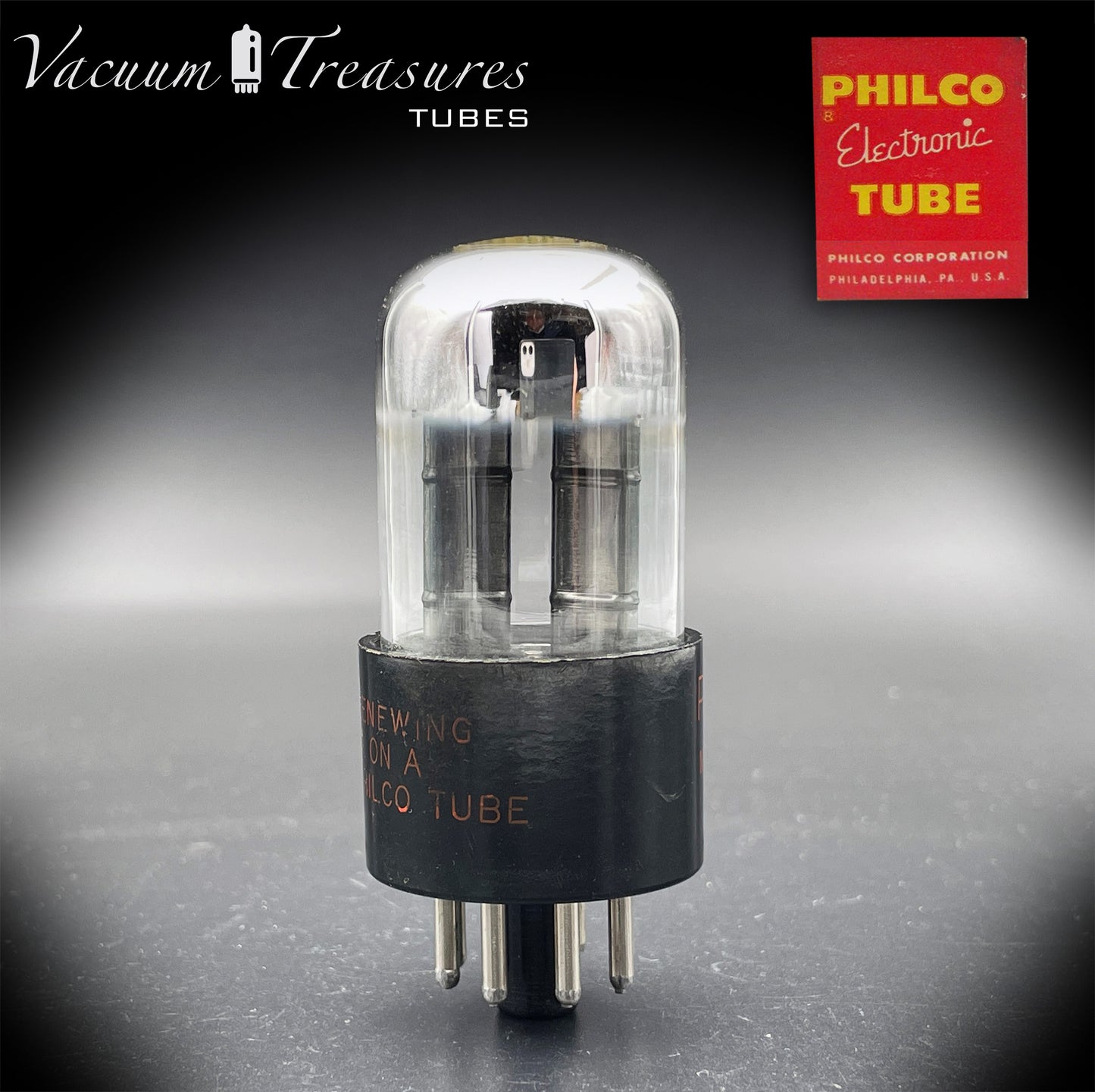6SN7GTA NOS PHILCO by SYLVANIA CHROME TOP AMPLITREX Tested Tube Made in USA '50s