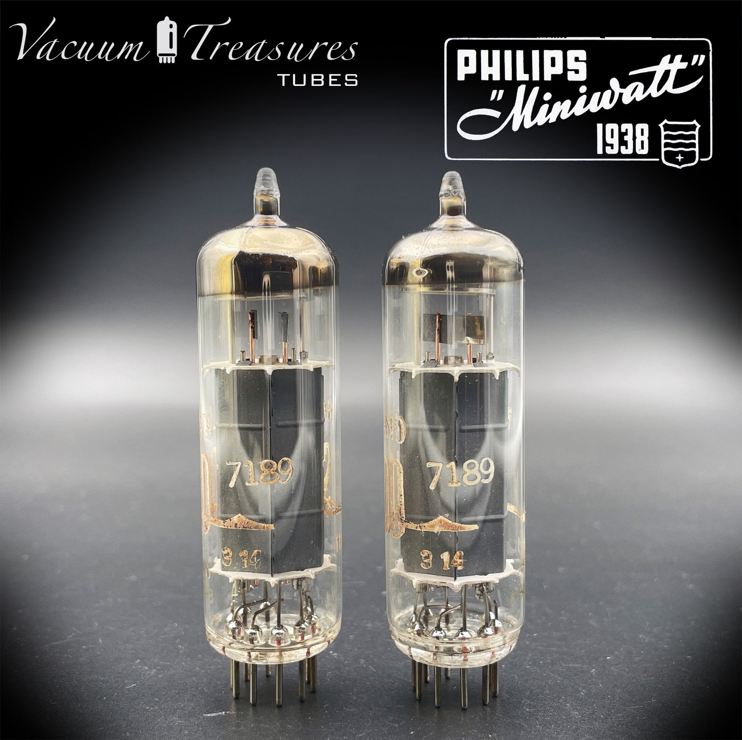 7189 SHERWOOD by Philips – Heerlen 1963 – Gray Plates – rx4 – Matched Pair – Tested 100%