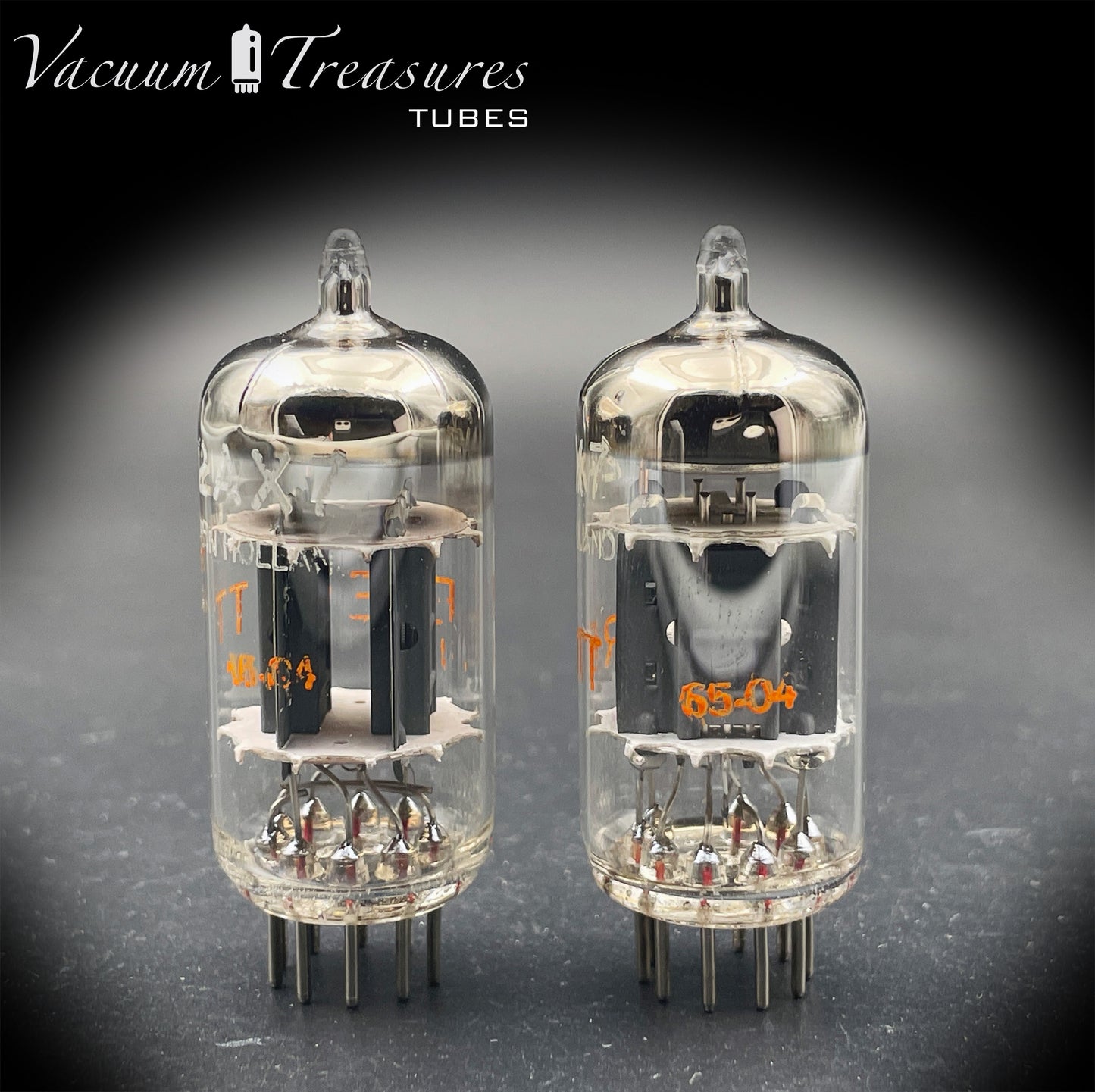 12AX7 / ECC83 NOS EVERETT by Philips Heerlen Matched Pair 1964 Short Gray Plates HOLLAND MADE