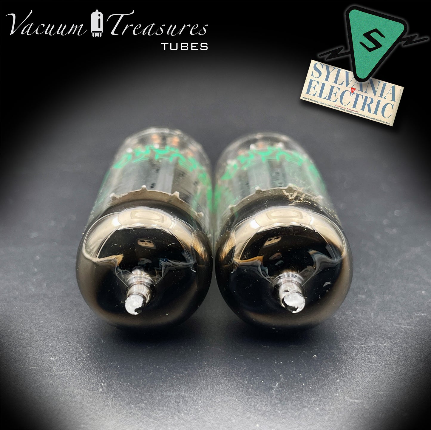 12BH7A ( 7032 ) NOS NIB Sylvania Gray Plates Halo Getter Matched Pair Tubes USA 1975