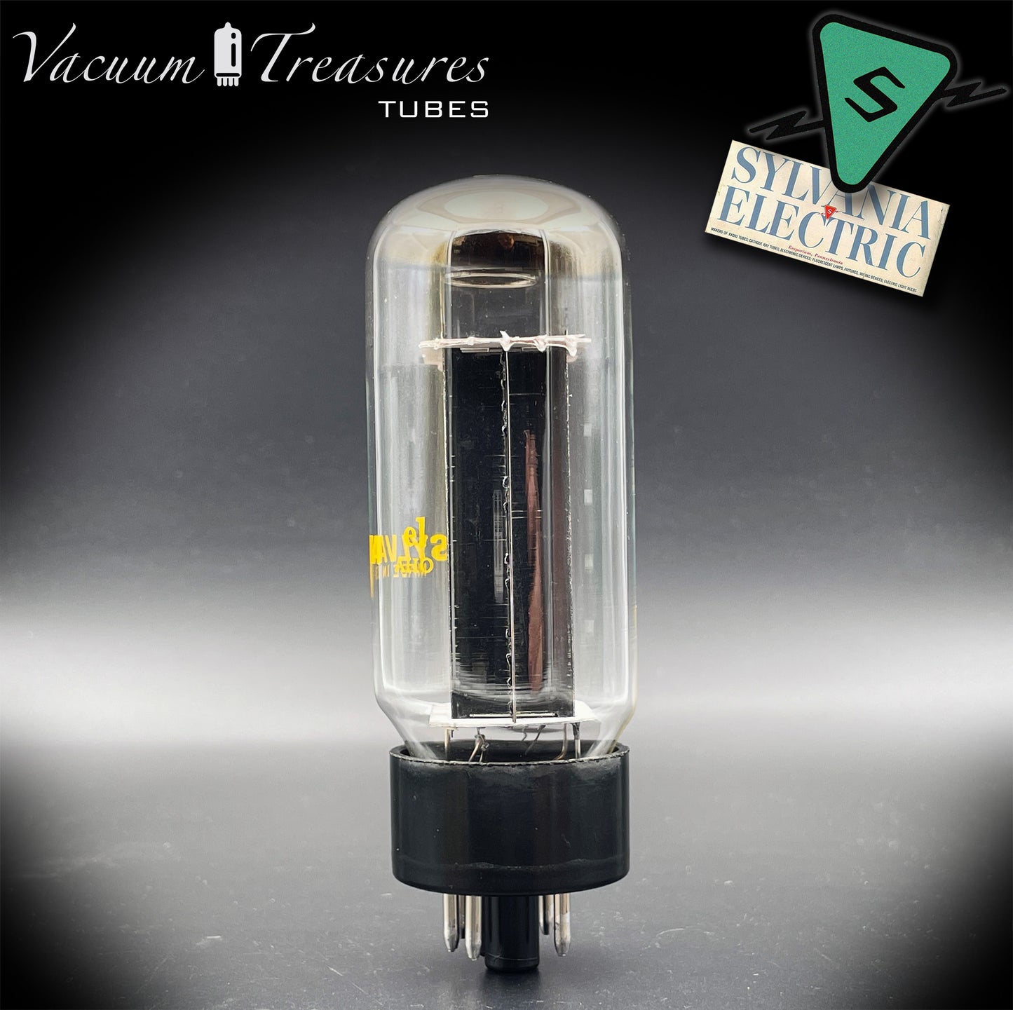 5U4 GB 5AS4A SYLVANIA NOS NIB Black Plates Halo Getter Tested Tube Rectifier Made in USA