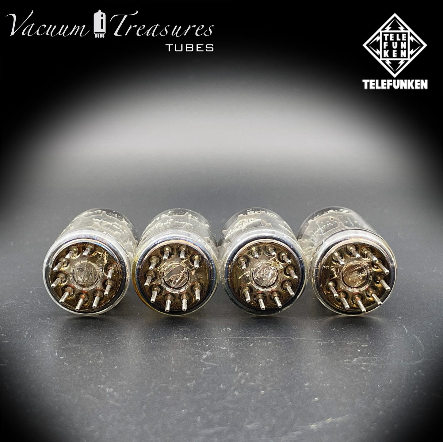 12AX7 ( ECC83 ) NOS TELEFUNKEN Smooth Plates Diamond &lt;&gt; Bottom Matched Tubes Made in Western Germany '62