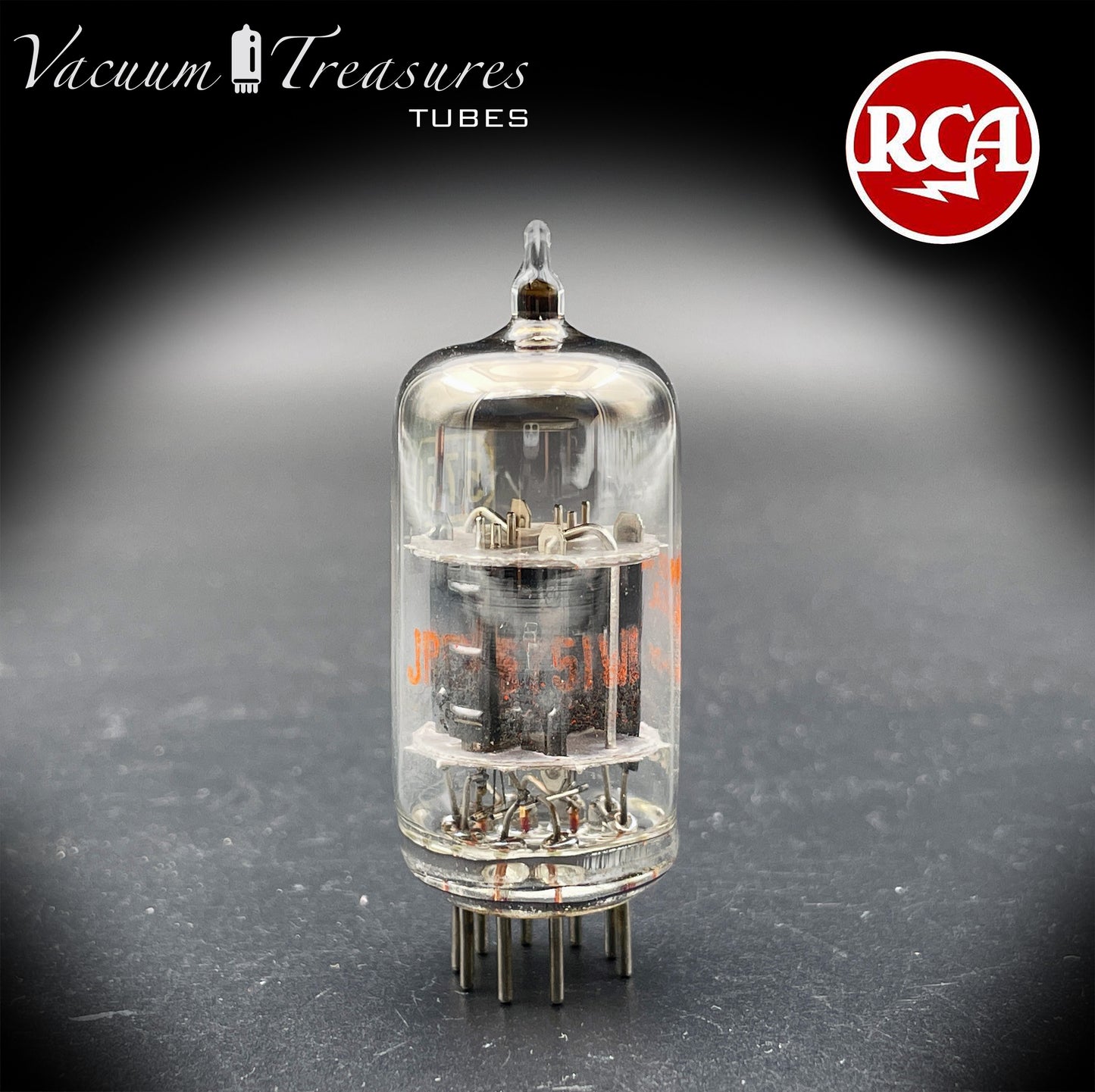 JRC 5751W1 RCA NOS NIB Black Plates Halo Getter Amplitrex Tested Tube Made in USA '64