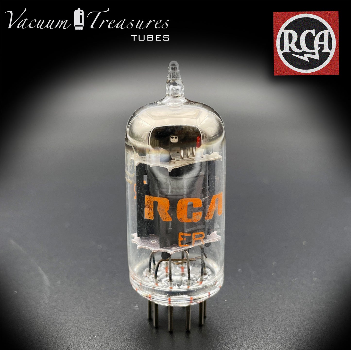 12AU7 A ( ECC82 ) RCA NOS NIB Long Gray Plates Halo Getter Tested Tubes Made in USA