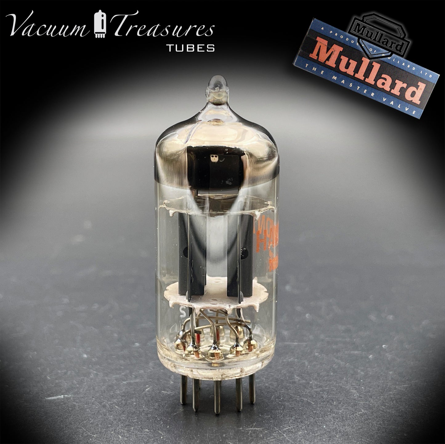 12AU7 ECC82 NOS Hammond by MULLARD Blackburn Short Plates Halo Getter Tested Tube Made in GT. BRITAIN