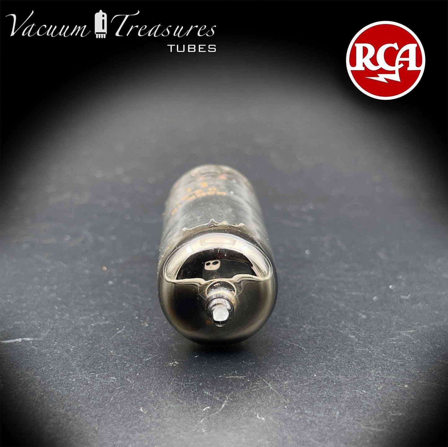 6AQ5 A ( EL90 ) RCA NOS Black Plate Halo Getter Made in USA ’59