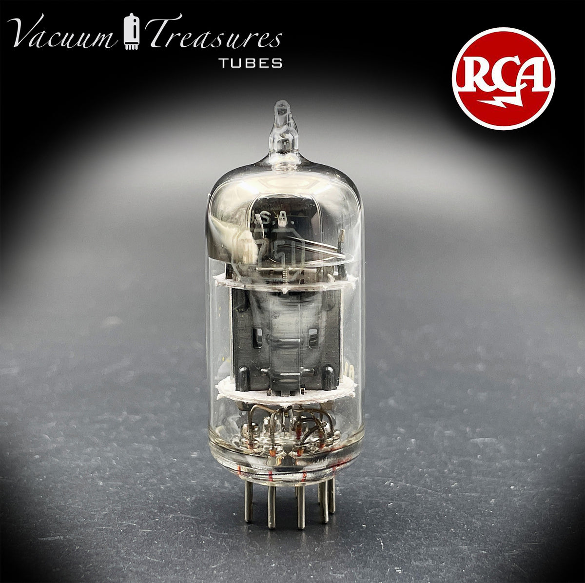 5751 RCA Triple Mica Black Plates Square Getter Amplitrex Tested Tube USA