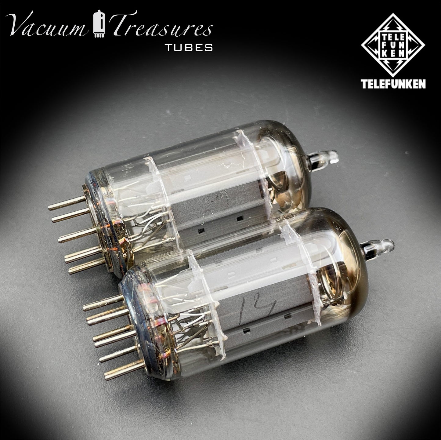 12AX7 ECC83 TELEFUNKEN Matched Pair Tubes – Smooth Plates Diamond Bottom Made in Western Germany