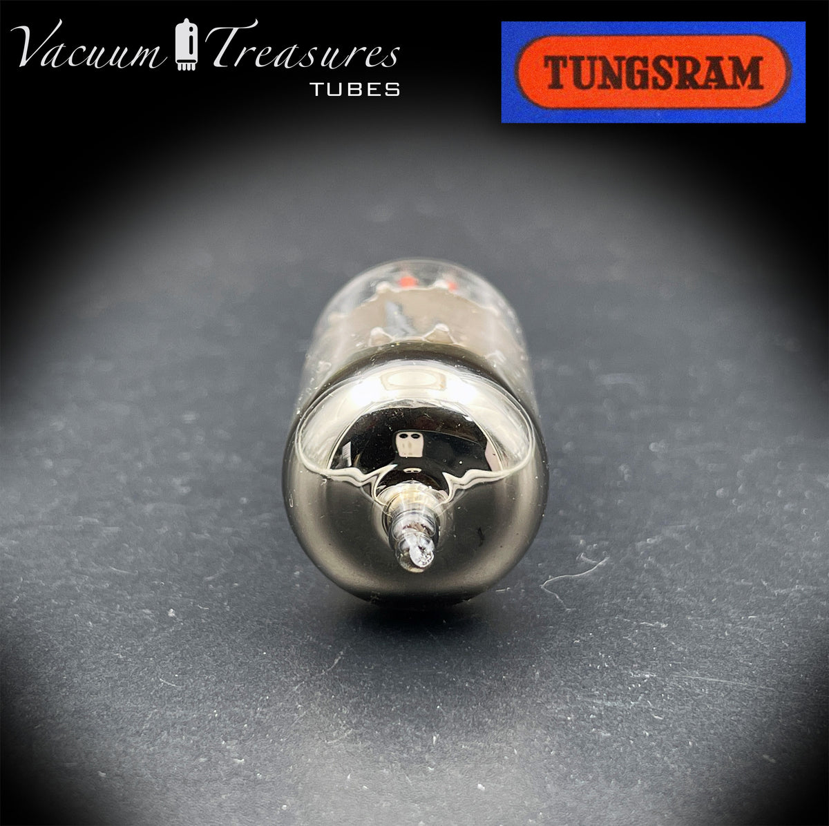 12AX7 / ECC83 TUNGSRAM Short Gray Plate Dual Post Halo Getter Tube Made in Hungary