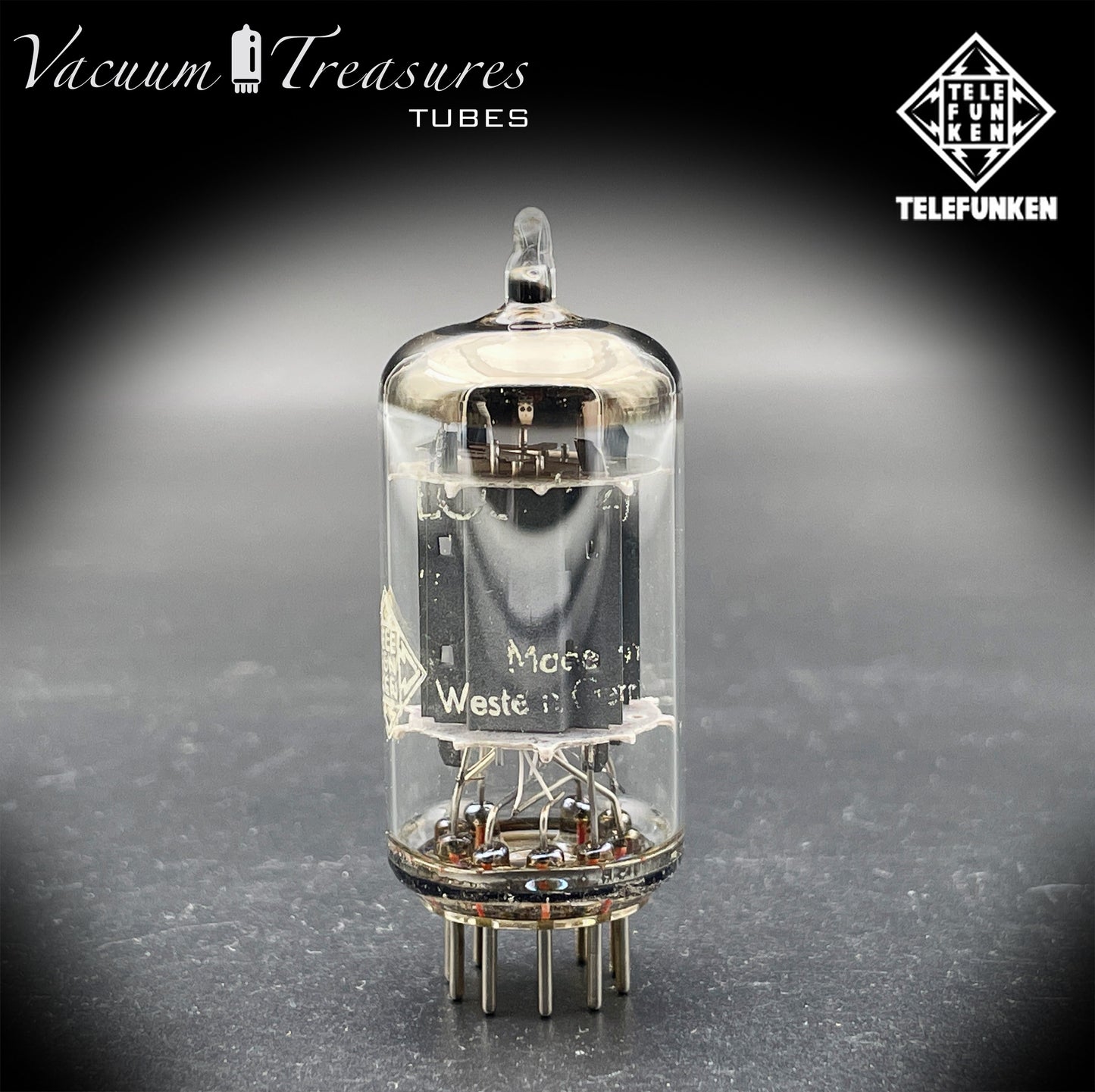 12AU7 / ECC82 TELEFUNKEN NOS Amplitrex Tested - Smooth Plates - ◊ Diamond Bottom - Made in West Germany
