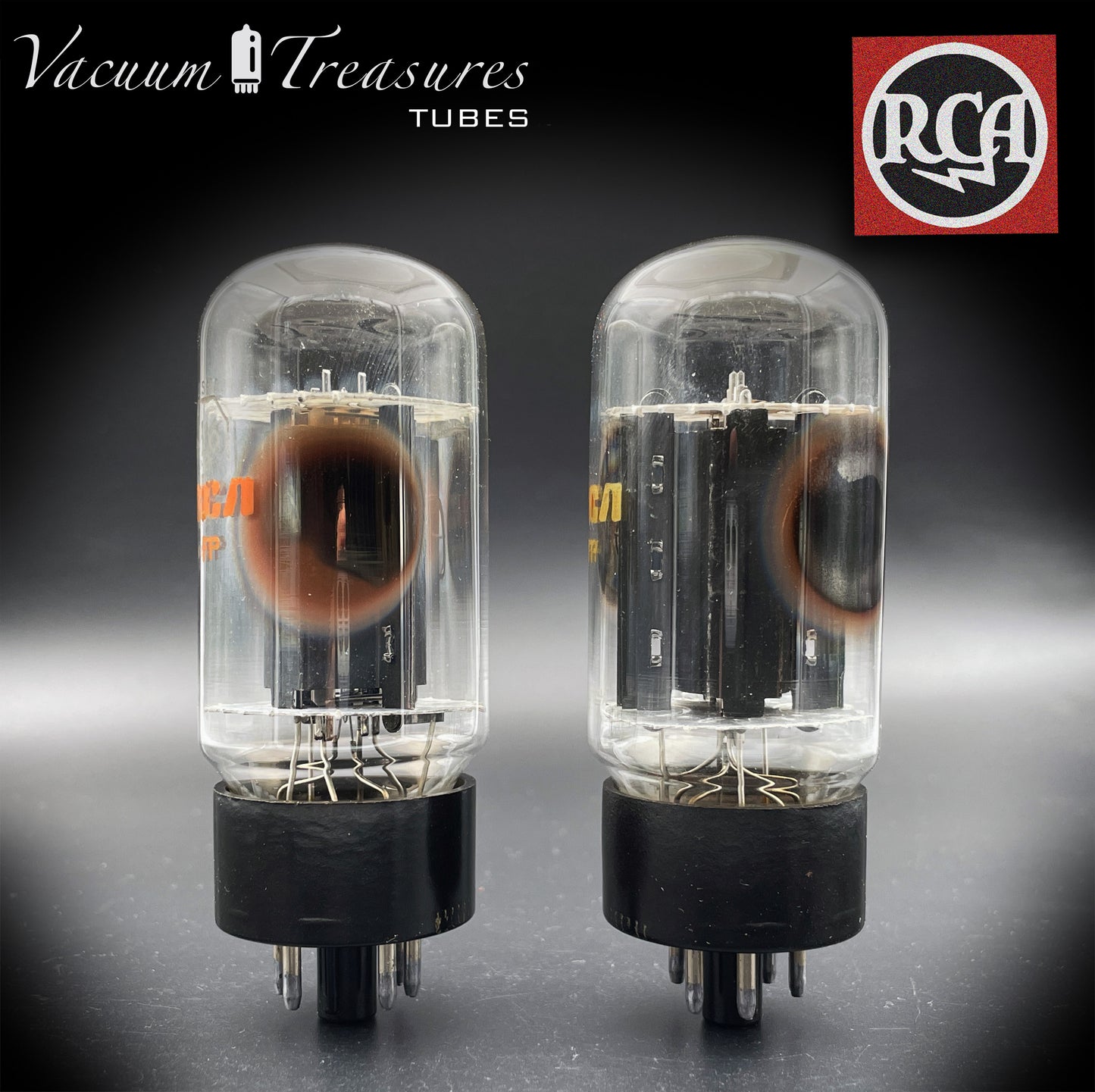 6L6GC RCA Black Plates Side OO Getter Matched Tubes Made in USA