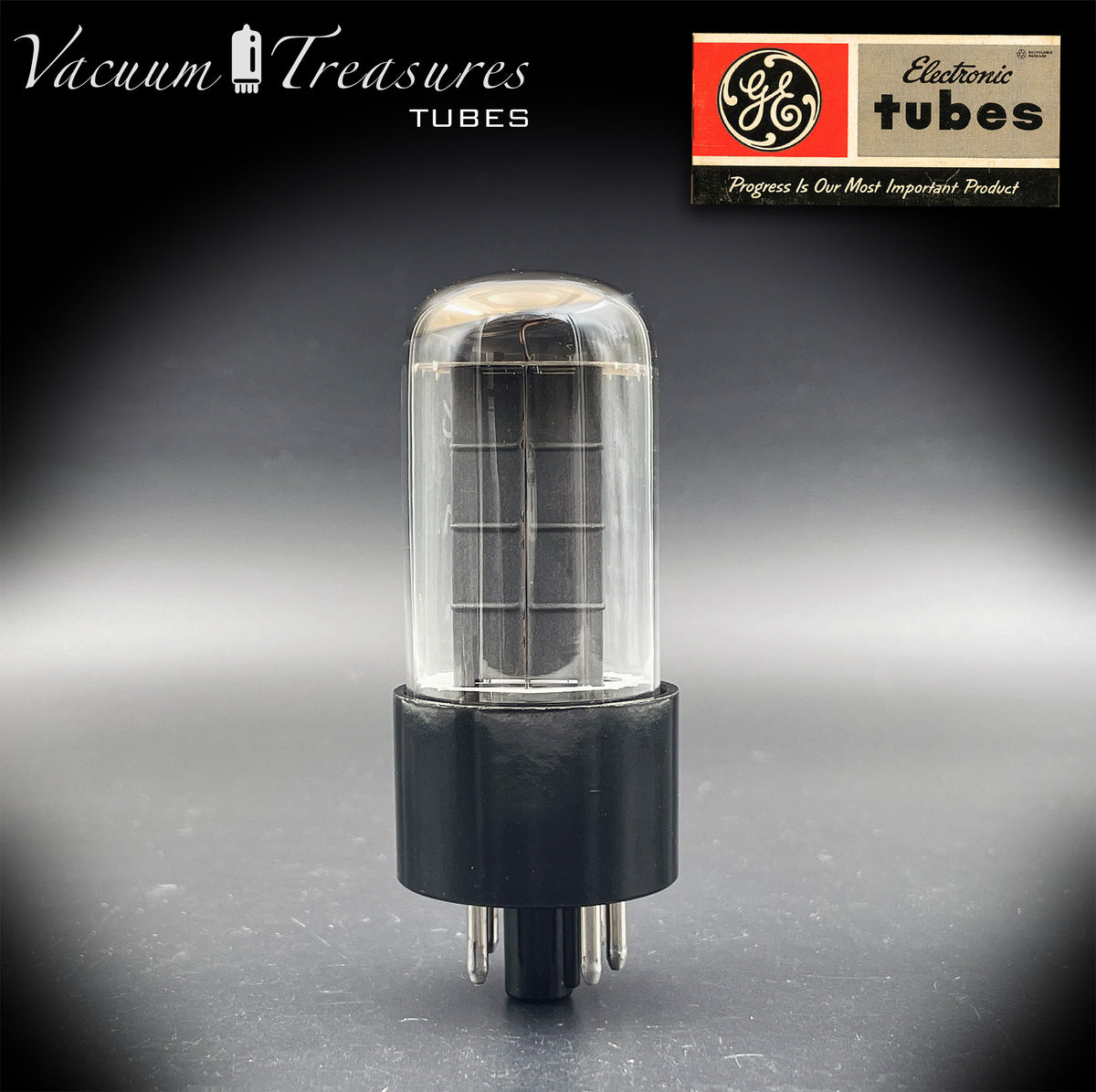 5Y3GT / 5Z2P GE NOS NIB Gray Plates Halo Getter Tube Rectifier Made in USA